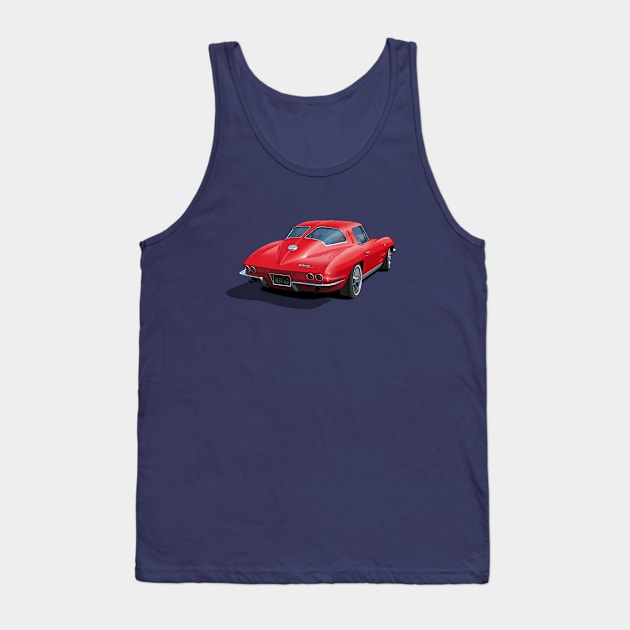 1963 corvette in red Tank Top by candcretro